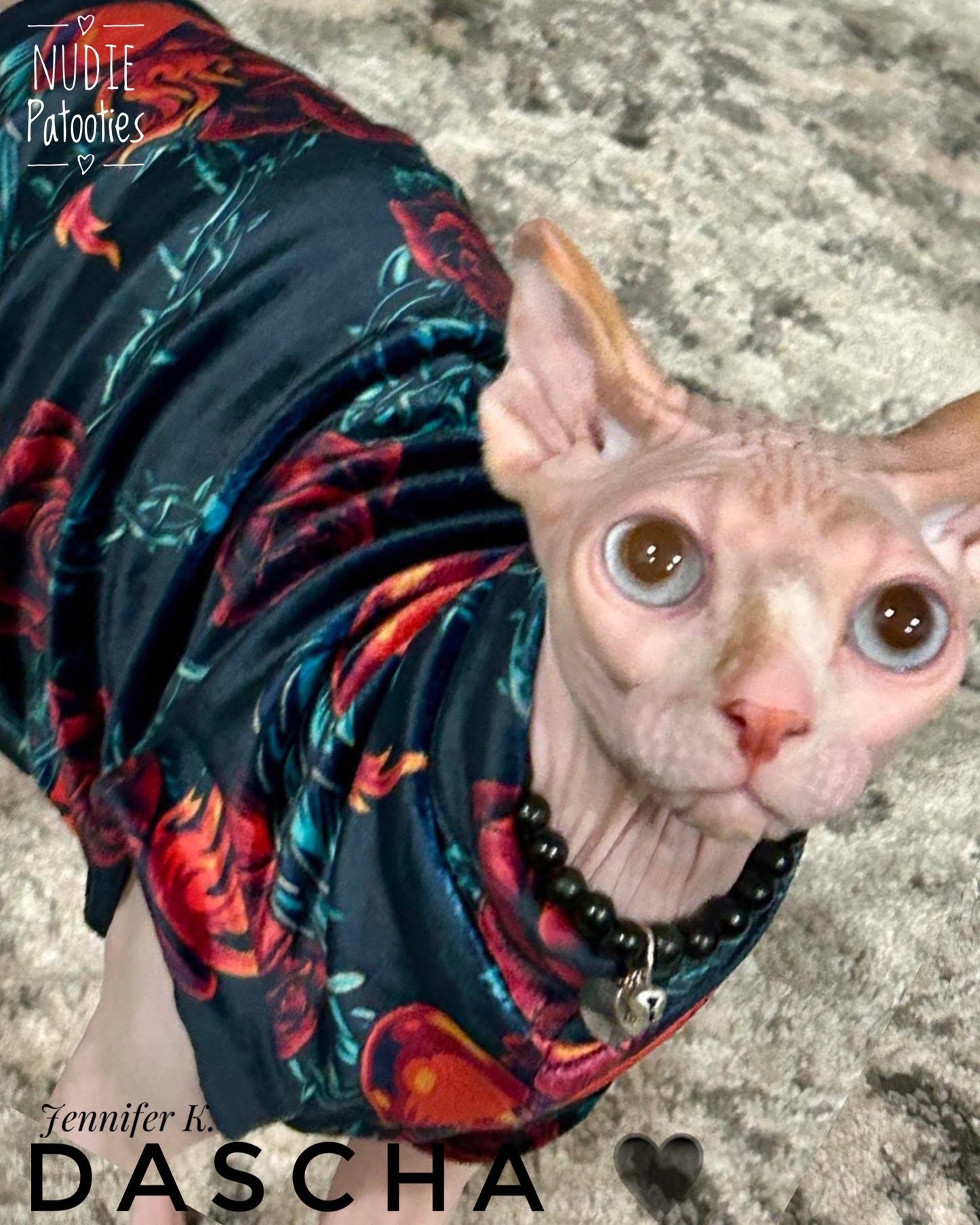 Addicted to Love sphynx cat and kitten valentine's shirt. Best sphynx cat clothes, sweaters and shirts. Hairless cat clothes.