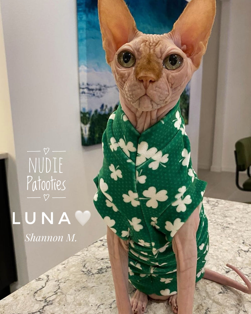 Sphynx cat and kitten fleece shirt. sphynx cat clothes