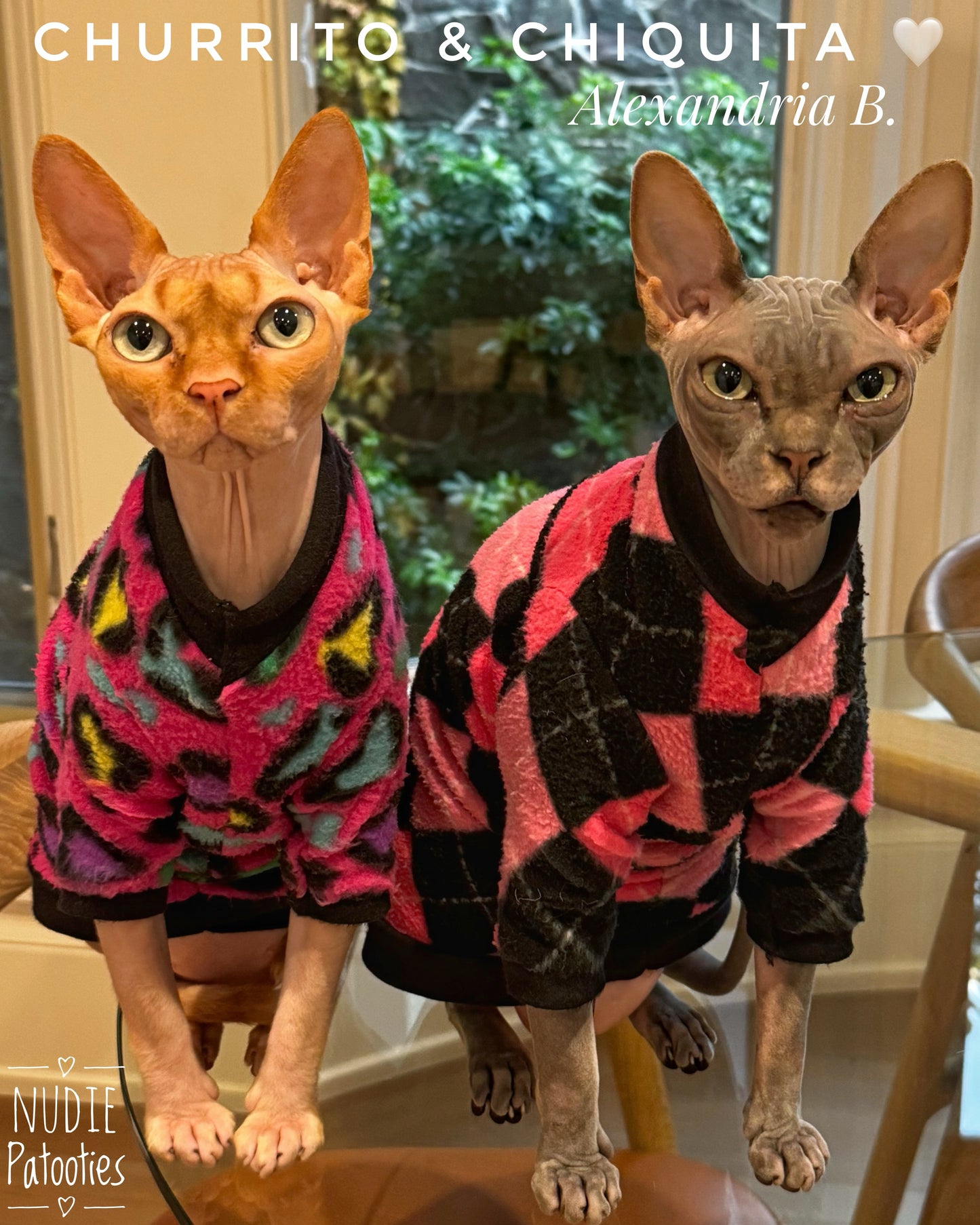 Long Sleeve Pink and Black Argyle Fleece "Pink Ladies"