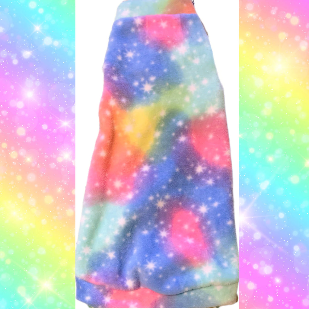Stars on Pastel Tie Die Fleece "Precious"
