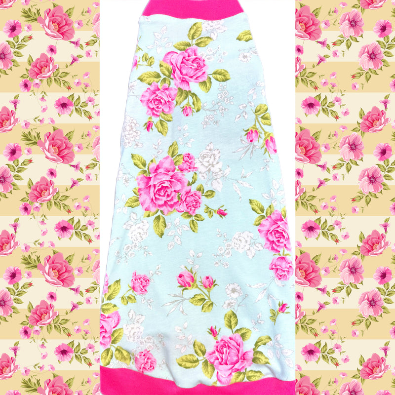 Pink and white floral t-shirt for sphynx cats and kittens. Sphynx cat clothes