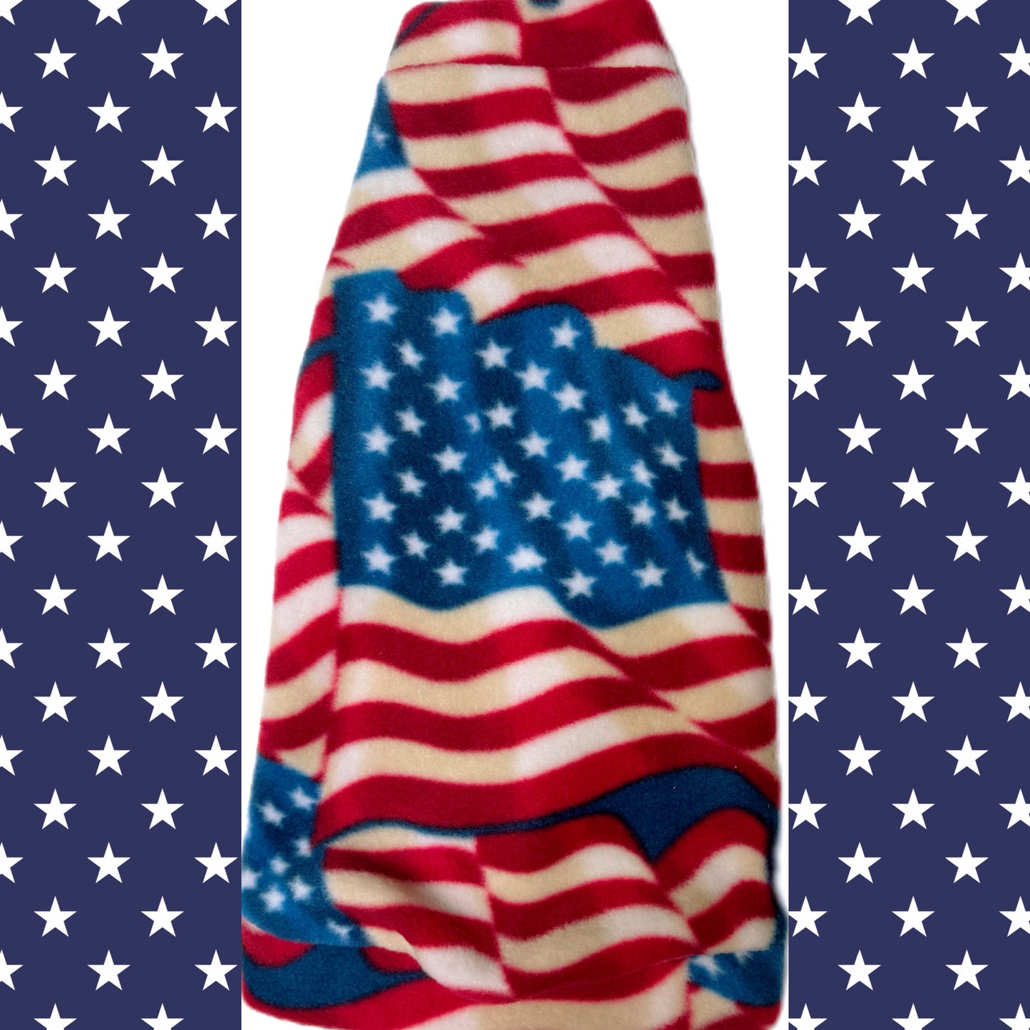 4th of July patriotic Flag fleece shirt for sphynx cat. Sphynx cat clothes.