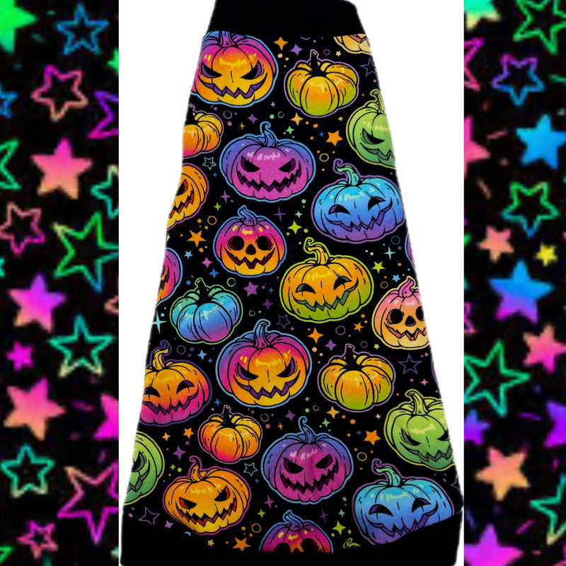 Sphynx cat and kitten neon pumpkins Halloween shirt. Sphynx cat clothes.