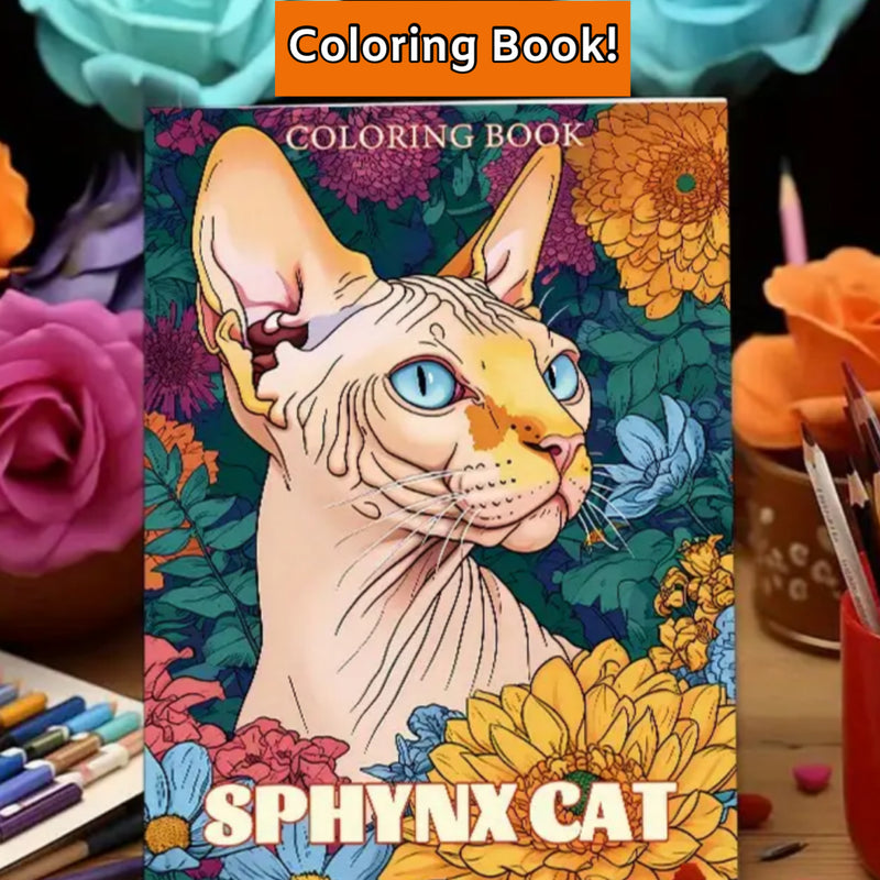 Sphynx Car Coloring Book! Christmas Gift idea or stocking stuffer for any cat lover or crazy cat lady!