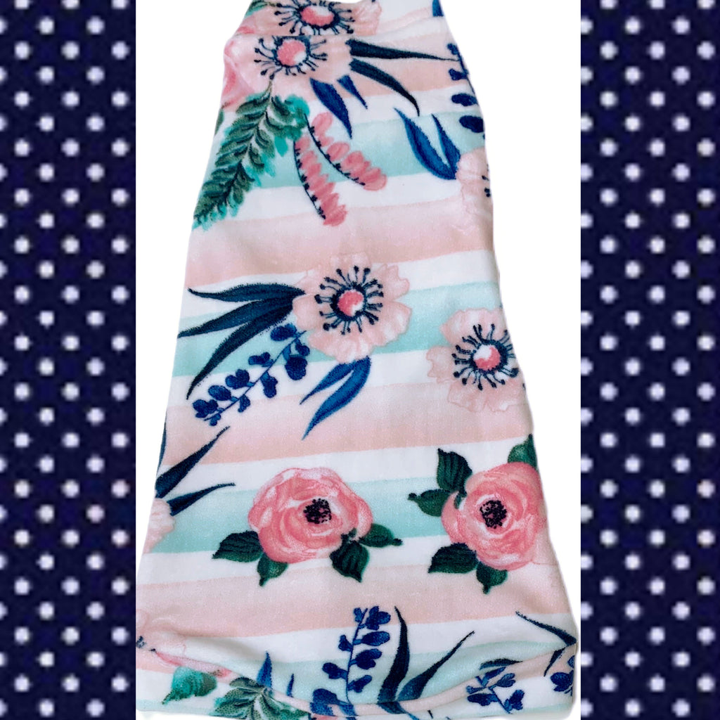 Floral Stripe Micro Fleece "