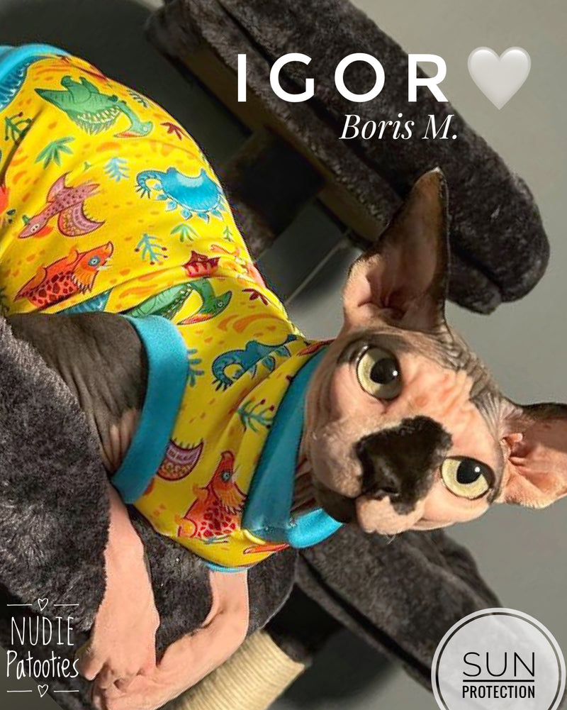 UV 50 + sun protection shirt for sphynx cat and kitten. Sphynx cat clothes.