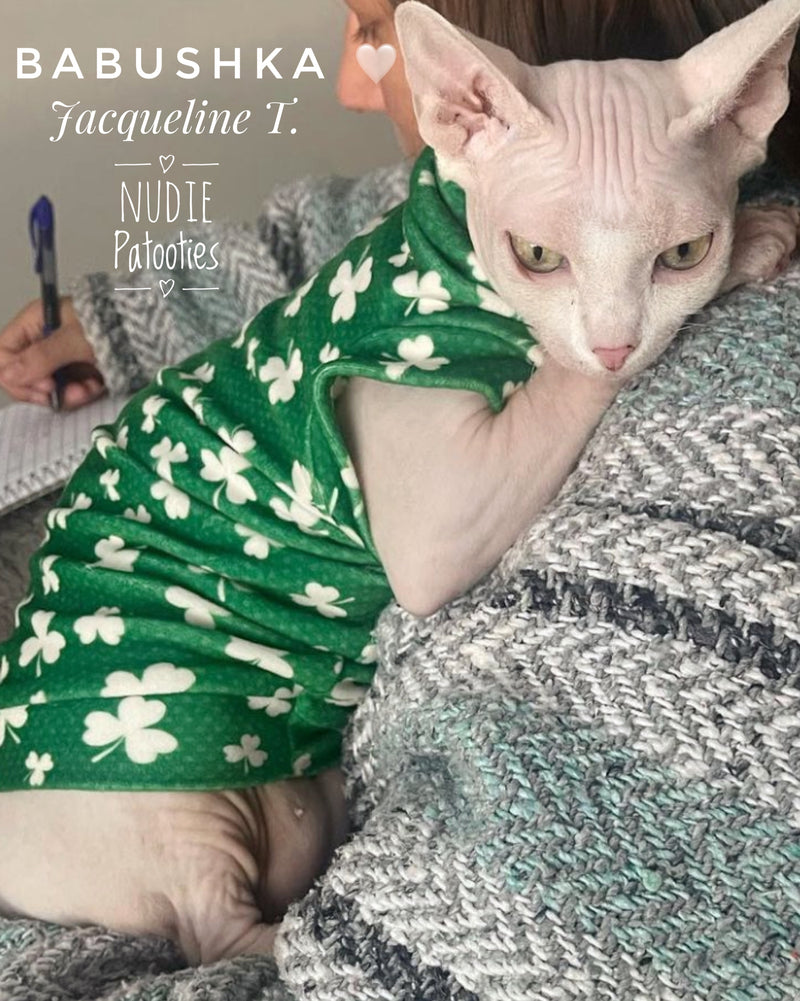 Sphynx cat and kitten fleece shirt. sphynx cat clothes