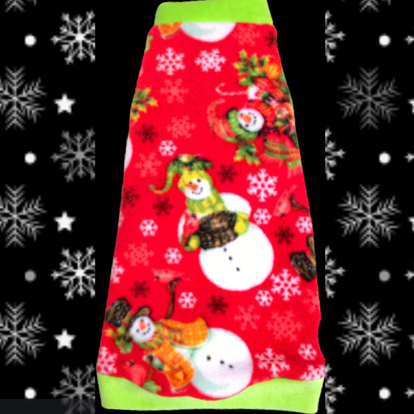 Red Snowman Fleece "Hug Me, I'm Cold"