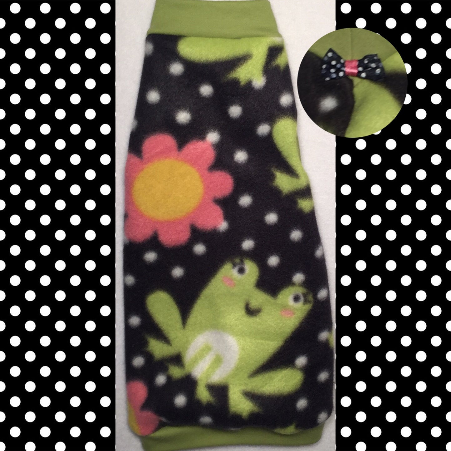 Navy Polka Dot Frog Fleece "Kissin' Toads" - Nudie Patooties