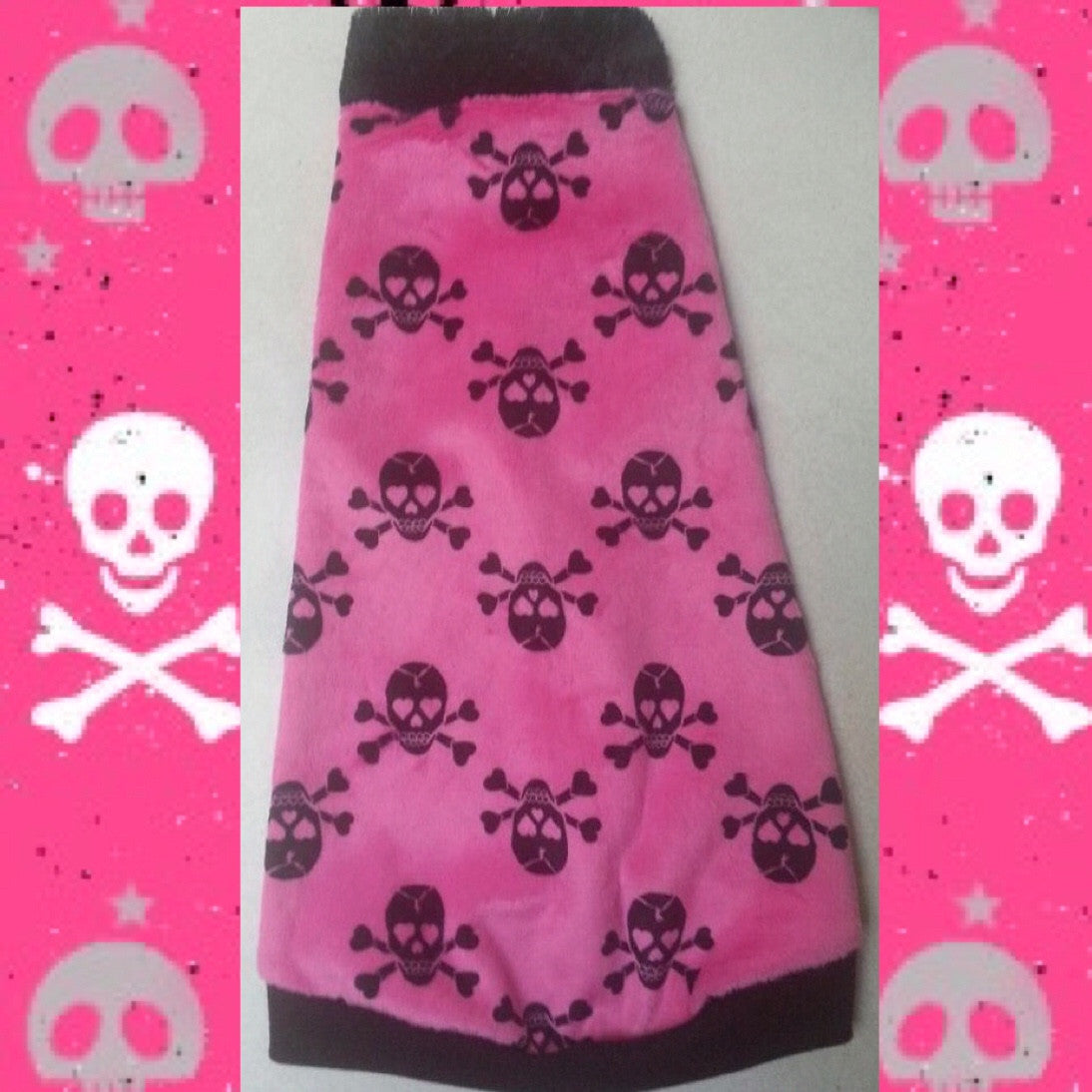 Pink Skulls Minky with Fur Collar - Nudie Patooties