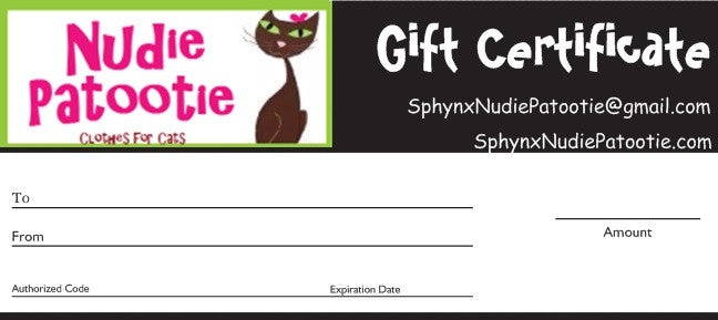 Gift Certificate - Nudie Patooties