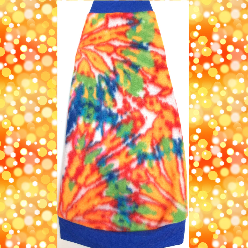 Blue Tie-Dye Fleece "Blue Neon Love."