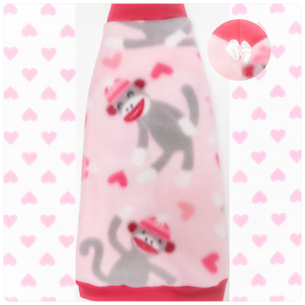 Pink Sock Monkey Fleece "Sweet and Sassy"