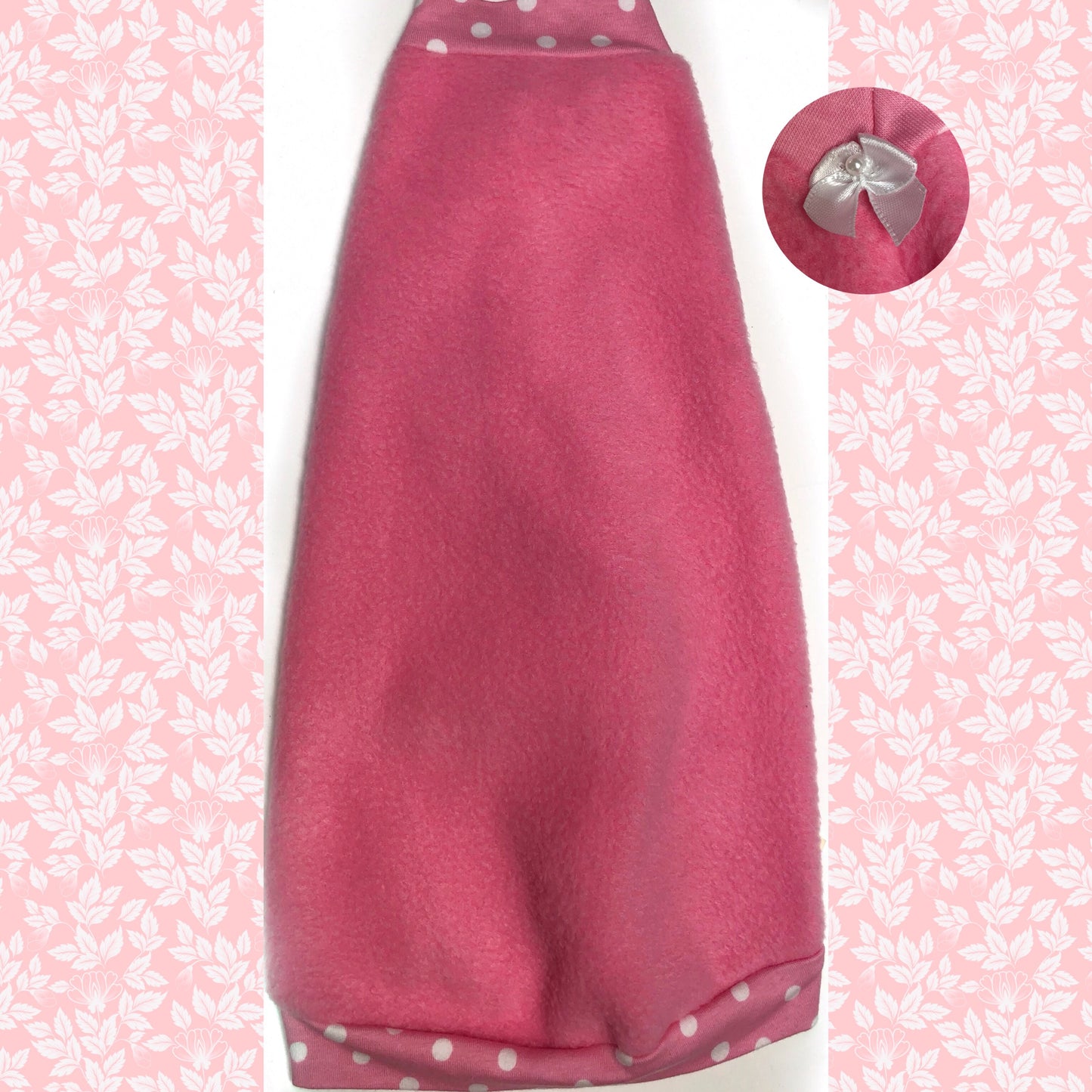 Pink and Polka Dot Fleece "Pretty Pink Polka Dots" - Nudie Patooties