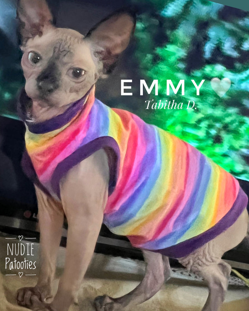 Stripe cotton blend sphynx cat shirt. Cat clothes, sphynx clothes