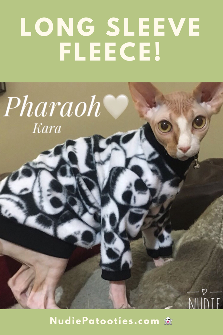 Sphynx cat clothes, shirts and sweaters. Warm long sleeve fleece. Sphynx cat clothes 