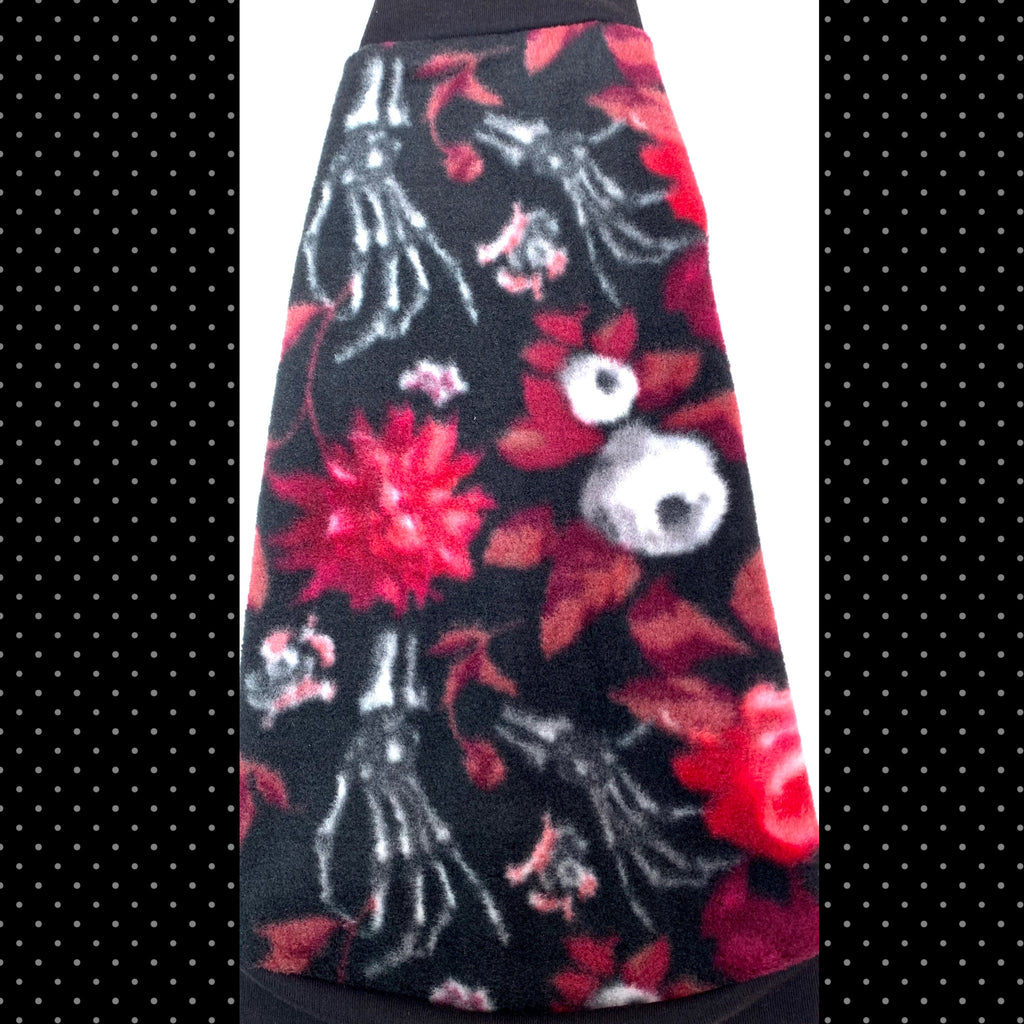 Black Floral Skeleton Fleece "Dark Spell"