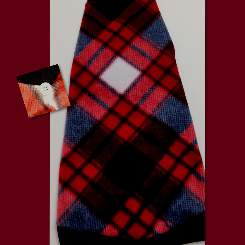 Navy and Red Plaid Flower Fleece "See the Good in Everything" - Nudie Patooties