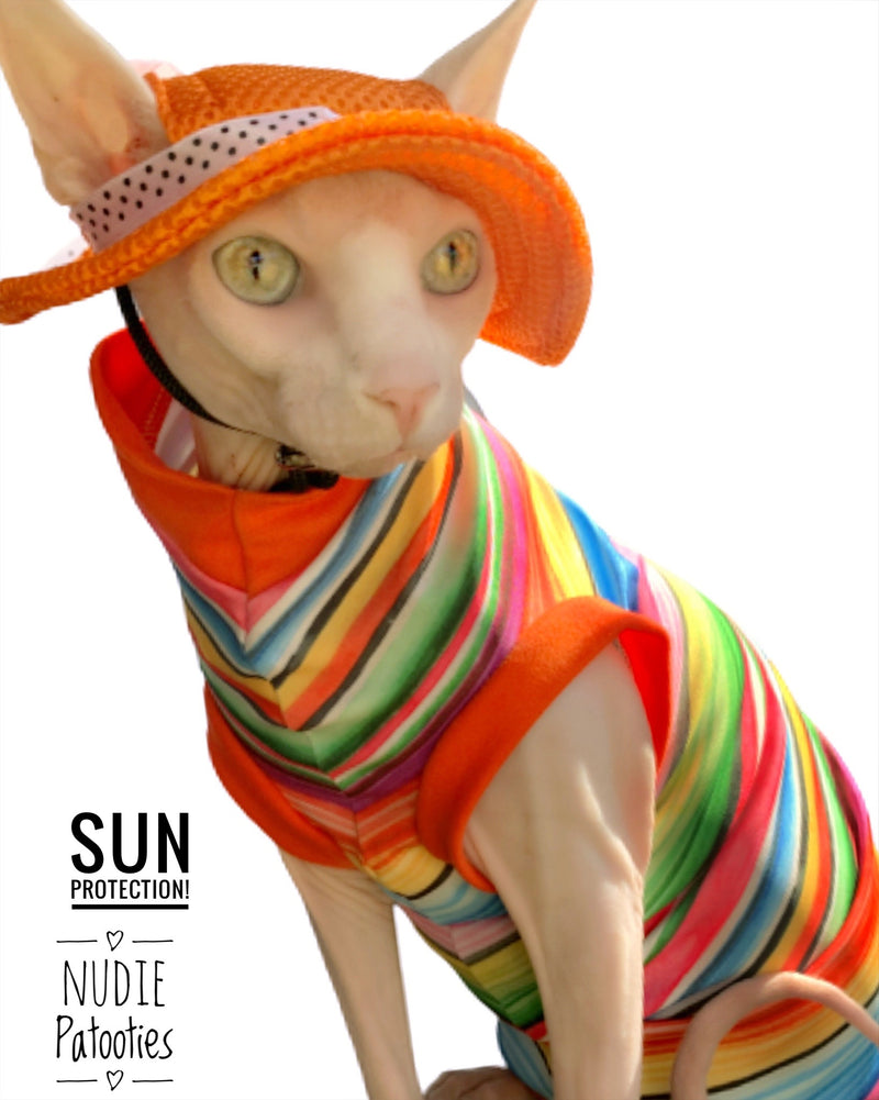 UV 50 + sun protection shirt for sphynx cat and kitten.  Sphynx cat clothes. 