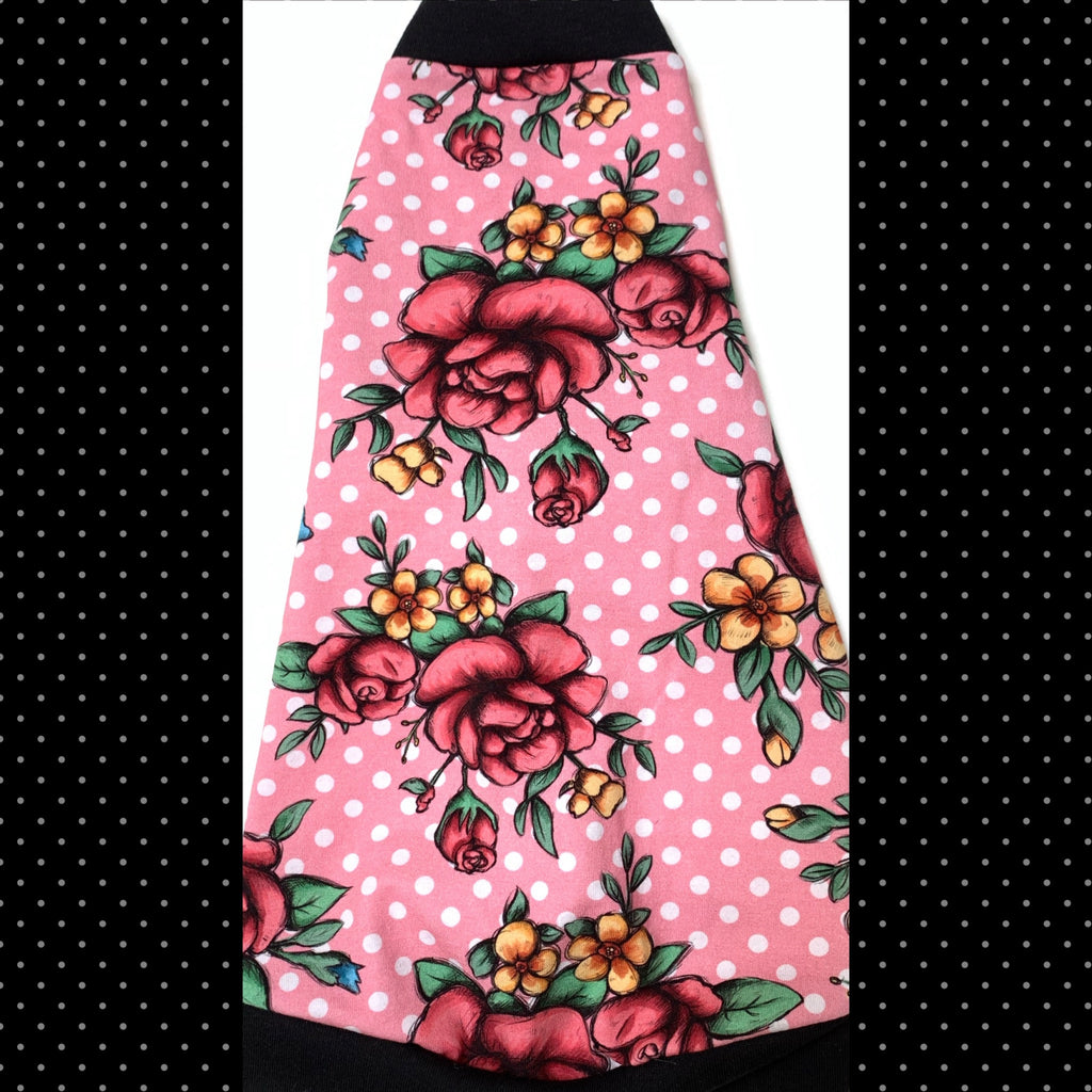 Floral Pink and White Polka Dots