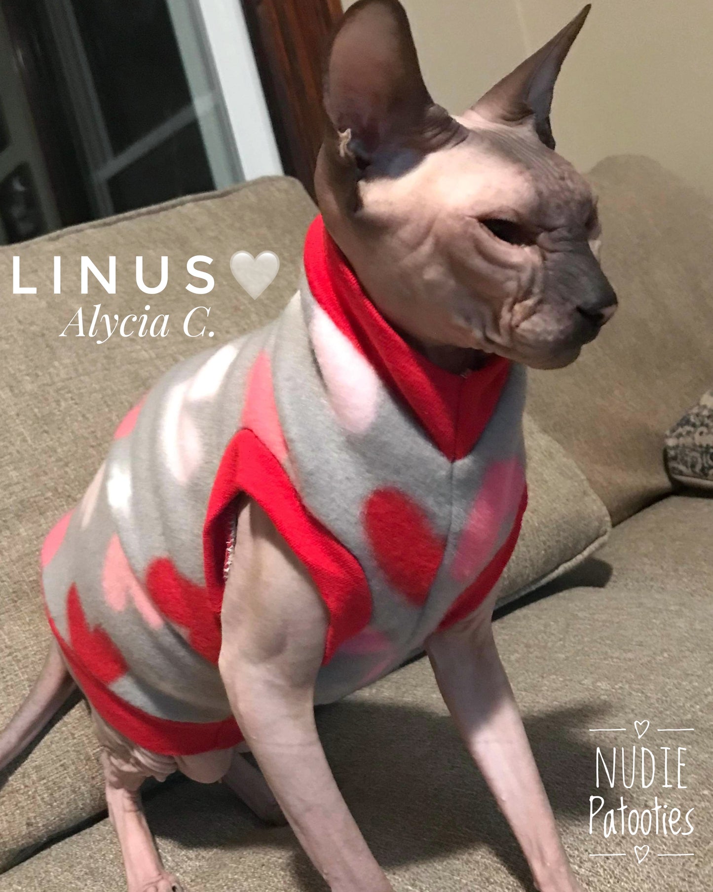 Grey, Red, and Pink Heart Fleece "Struck by Love"