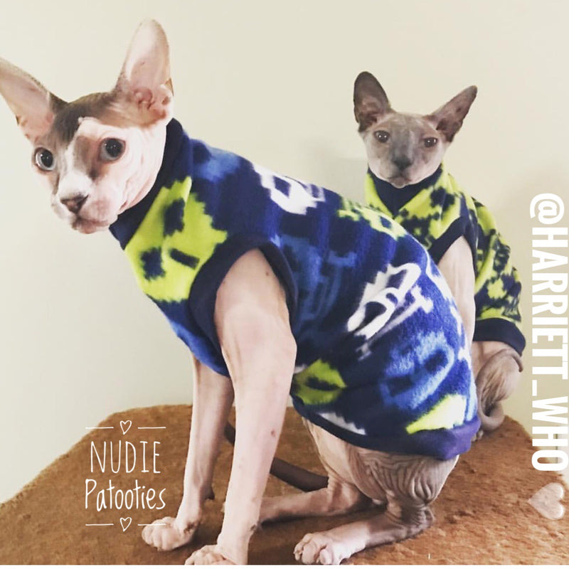 Sphynx Cat Fleece Clothes / clothes for cats/ cat overalls /cat shirt/ cat sweater/ cat sweatshirt/ pet sweater/ Sphynx cat clothes/ Sphynx clothing / cats clothes/ shirt for cat/ cat clothes/ tattoo/ skull/ designer cat clothes/ cat pjs