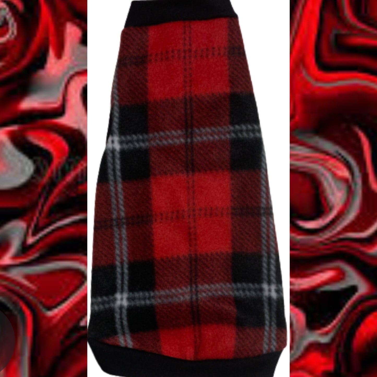Red, Black & White Plaid Fleece "Burly Boy"