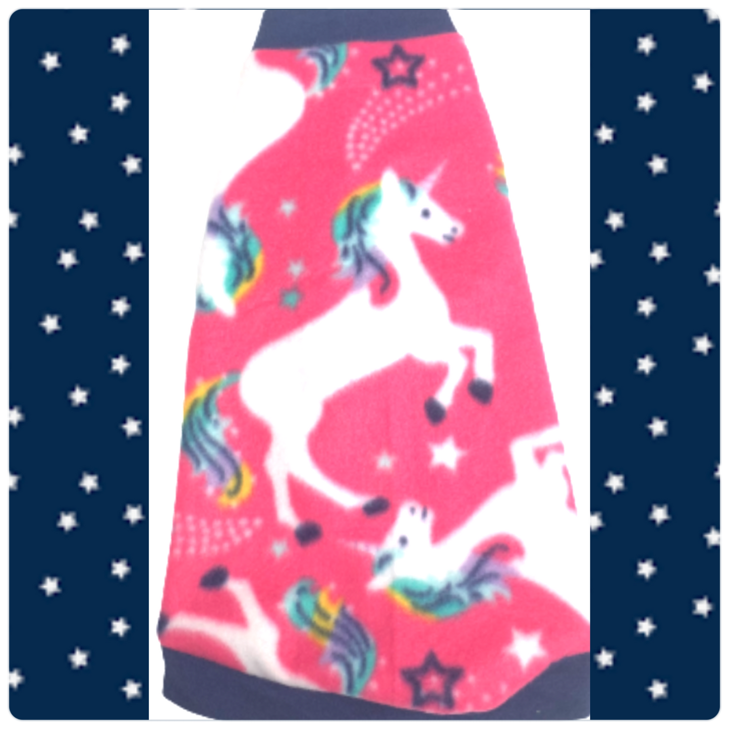 Shooting Stars & Unicorns on Pink Fleece "Make a Wish"