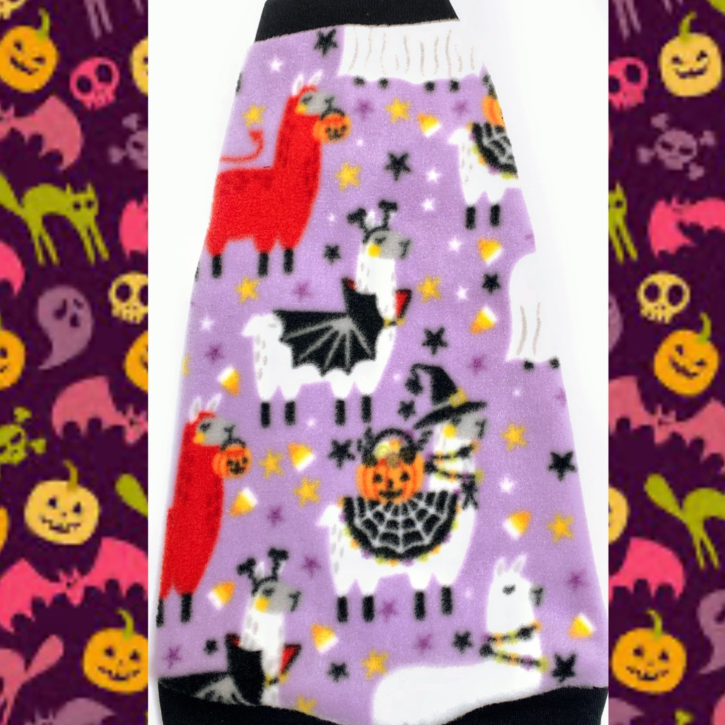 Orchid Halloween Llama Fleece "Llamageddon"