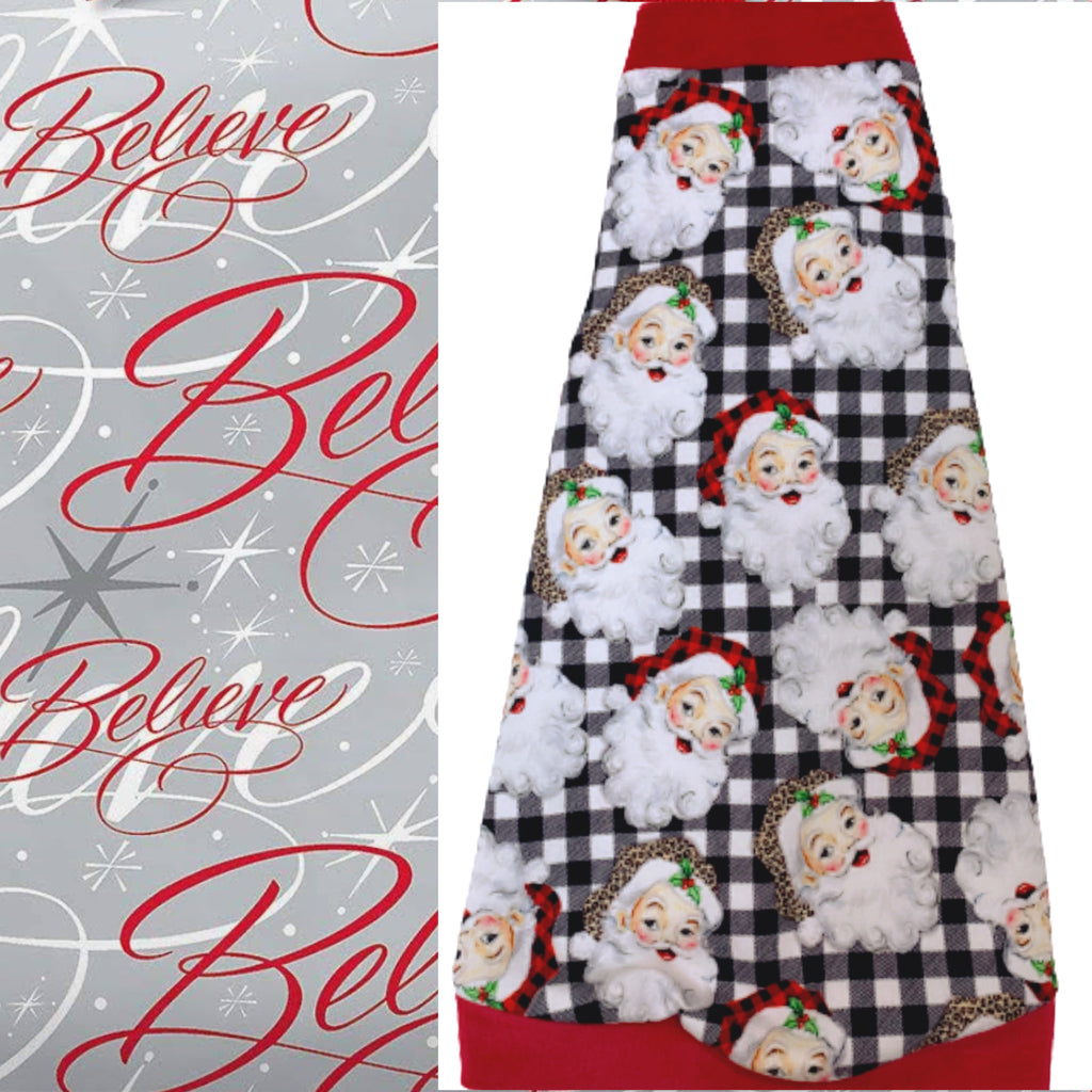 Christmas Santa on Plaid "Believe"