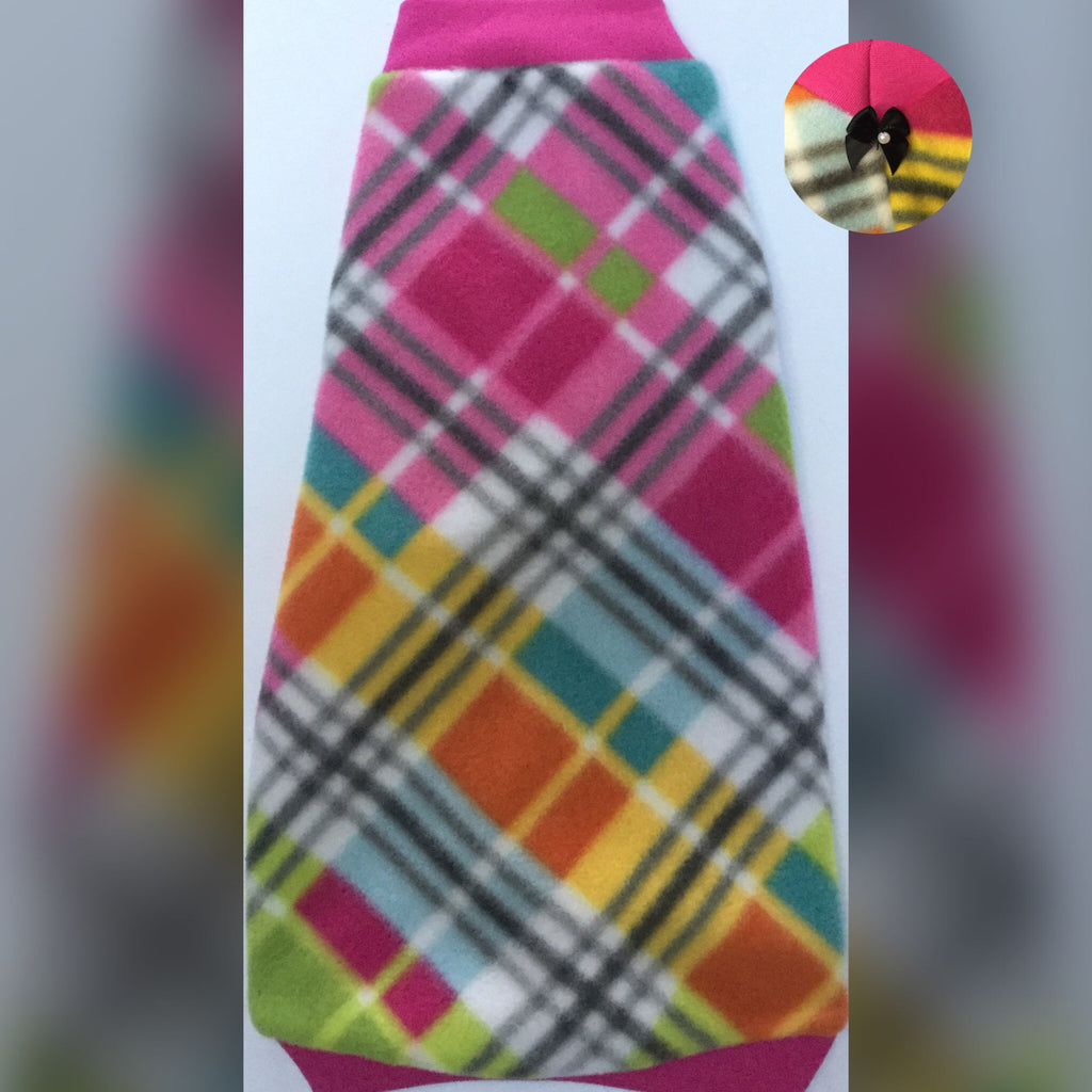 Pink Colorful Plaid Fleece "Good Vibes Only" - Nudie Patooties