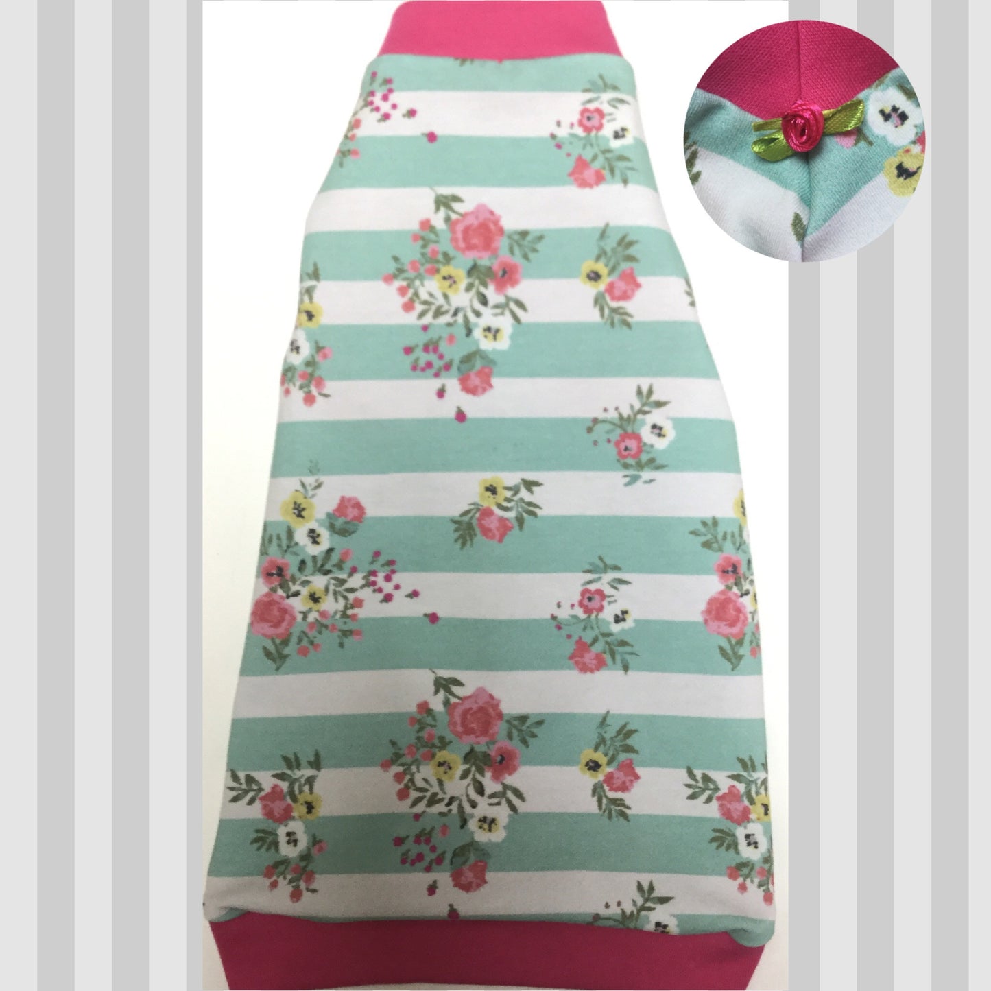 Mint Stripes and Pink Flowers - Nudie Patooties