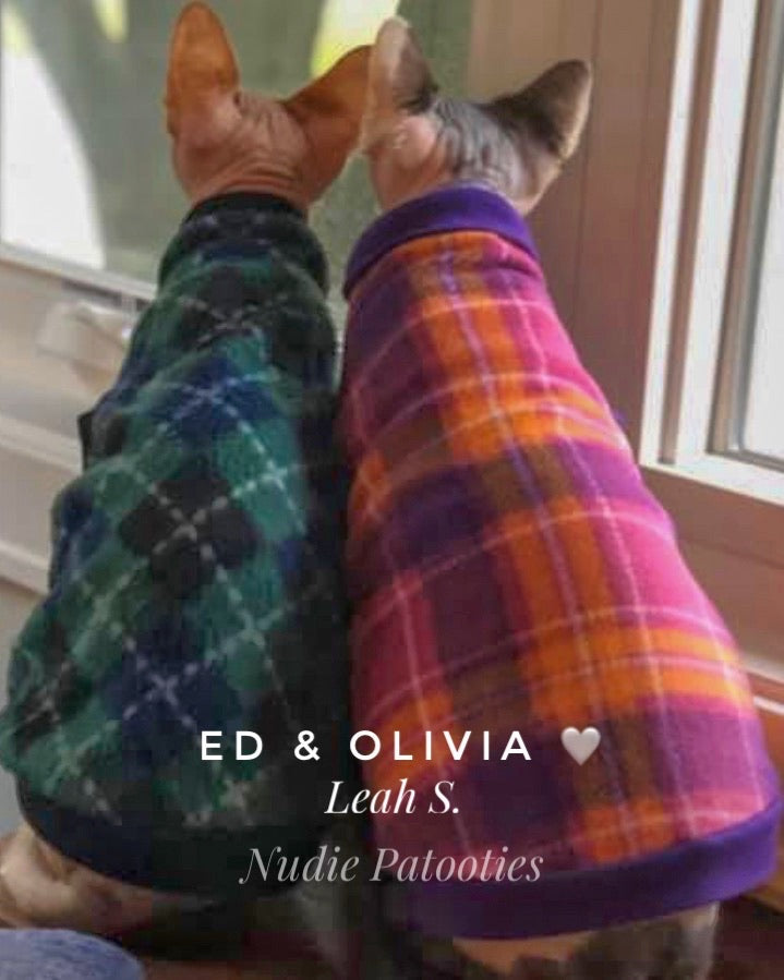 Orange and Purple Plaid Fleece "Keep Life Simple"