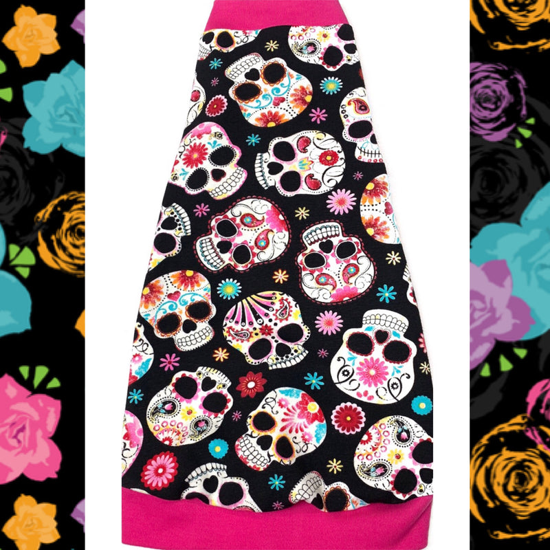 Cotton Blend Sugar Skulls - Hot Pink