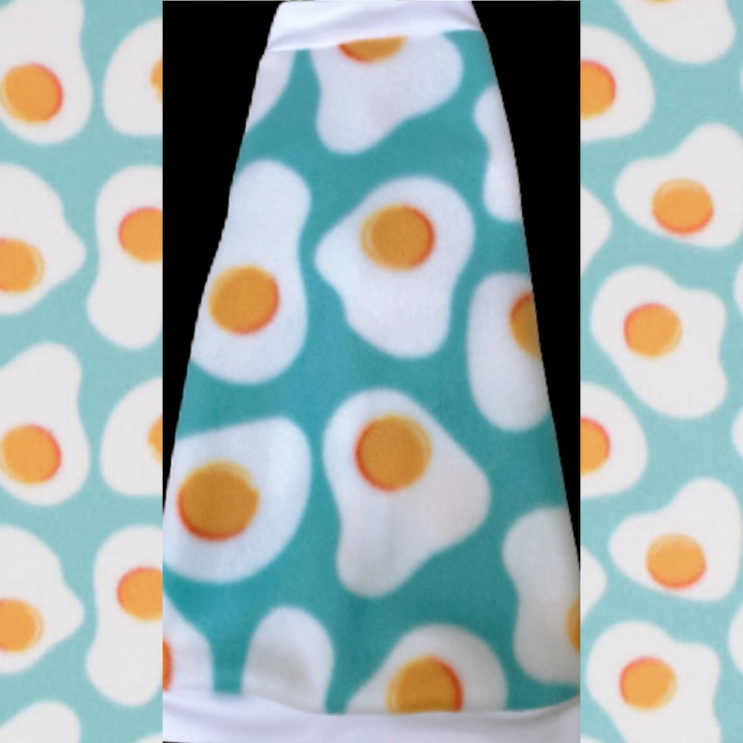 Eggs on Aqua Fleece "Sunnyside Up!"