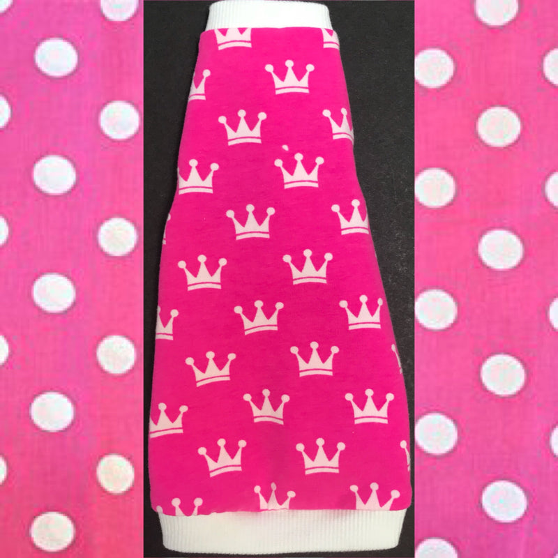 Sphynx cat and kitten pink crown cotton shirt.  Sphynx cat clothes. 