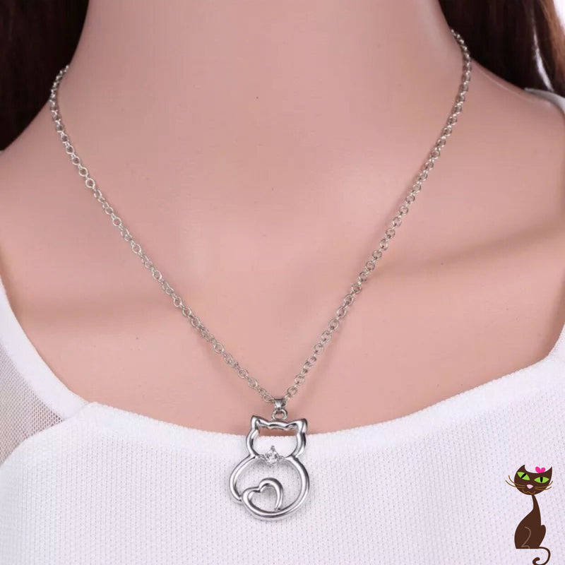 Cat Body Silver Charm Necklace - Nudie Patooties Sphynx cat clothes for your sphynx cat, sphynx kitten, Donskoy, Bambino Cat, cornish rex, peterbald and devon rex cat.