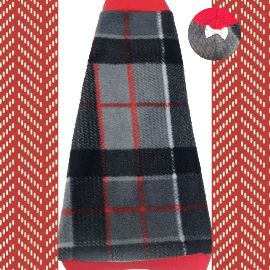 Red and Grey Plaid Fleece "Keep Life Simple"
