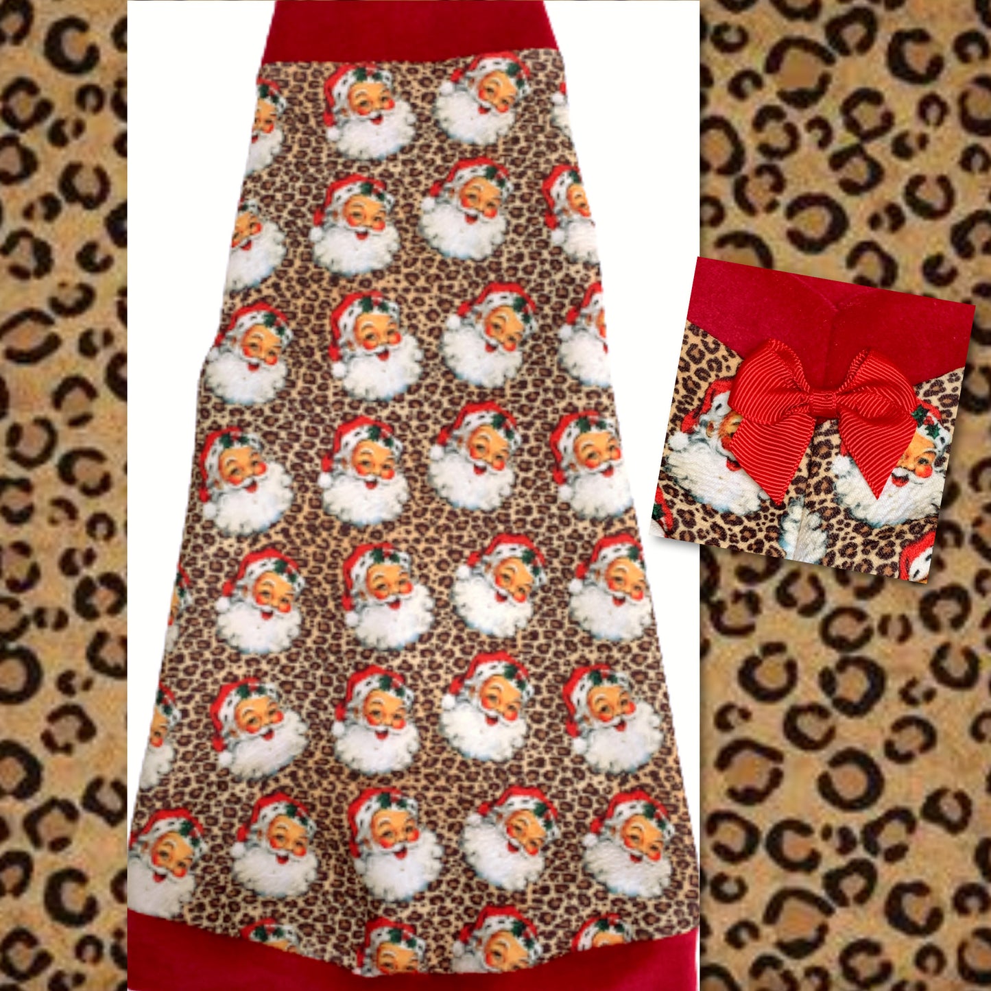 Leopard Santa Sphynx cat and kitten shirt. Sphynx cat clothes
