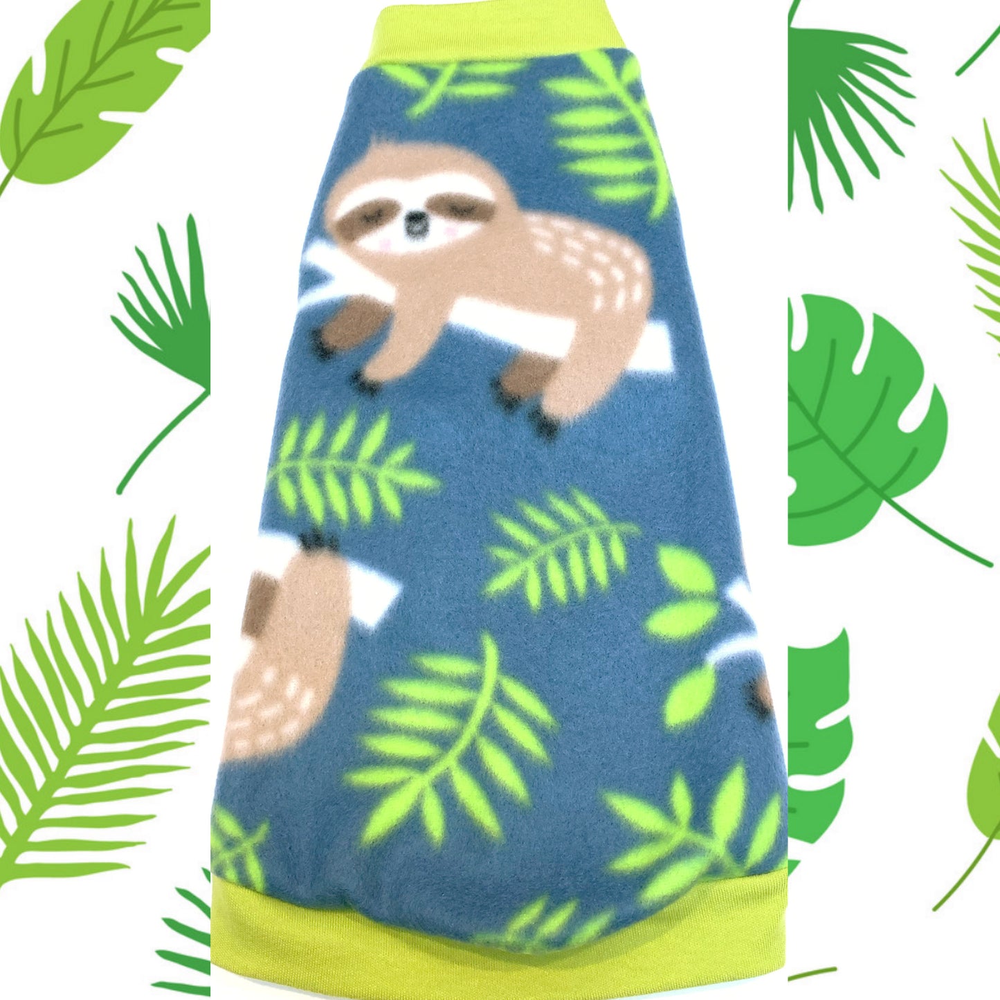 Blue and Lime Green "Sloth Mode" Fleece