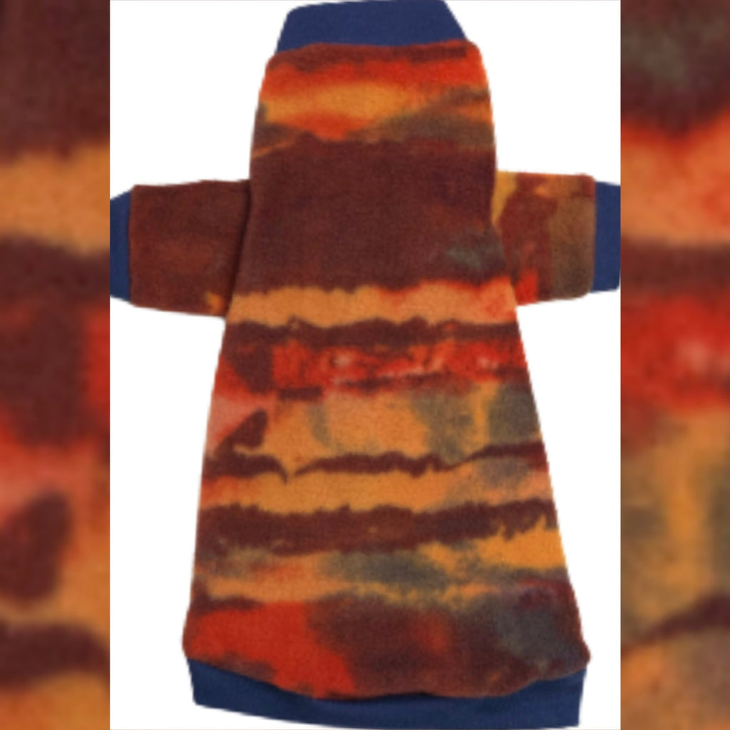 Long Sleeve Orange, Yellow, Red Fleece "Fiery Sunset"