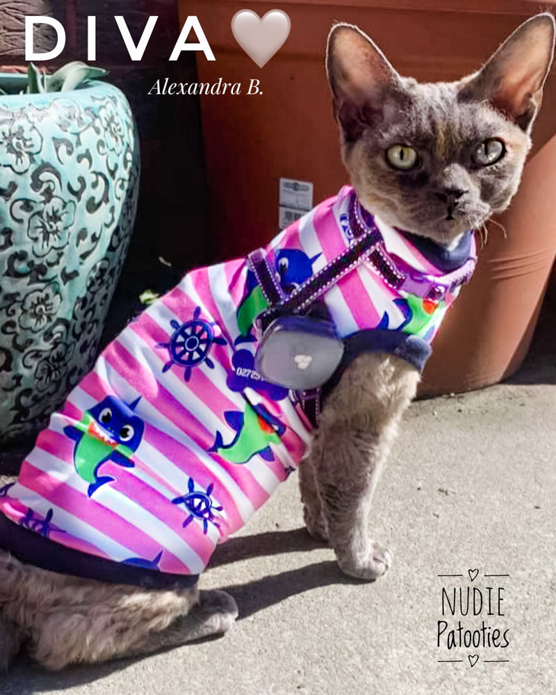 Sharks on Pink Stripe