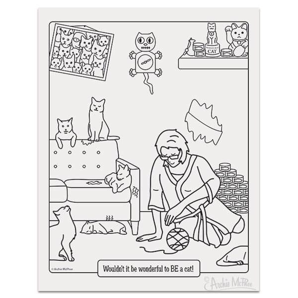 Crazy Cat Lady Coloring Book - Nudie Patooties