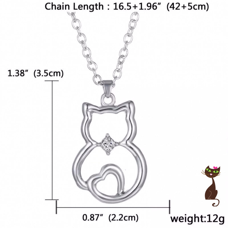 Cat Body Silver Charm Necklace - Nudie Patooties Sphynx cat clothes for your sphynx cat, sphynx kitten, Donskoy, Bambino Cat, cornish rex, peterbald and devon rex cat.