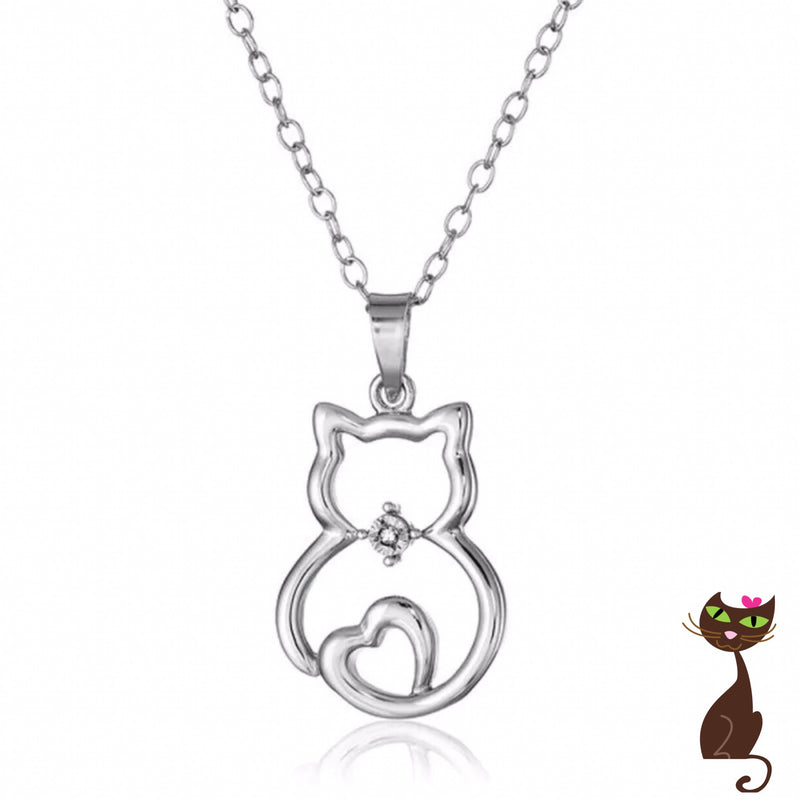 Cat Body Silver Charm Necklace - Nudie Patooties  Sphynx cat clothes for your sphynx cat, sphynx kitten, Donskoy, Bambino Cat, cornish rex, peterbald and devon rex cat. 