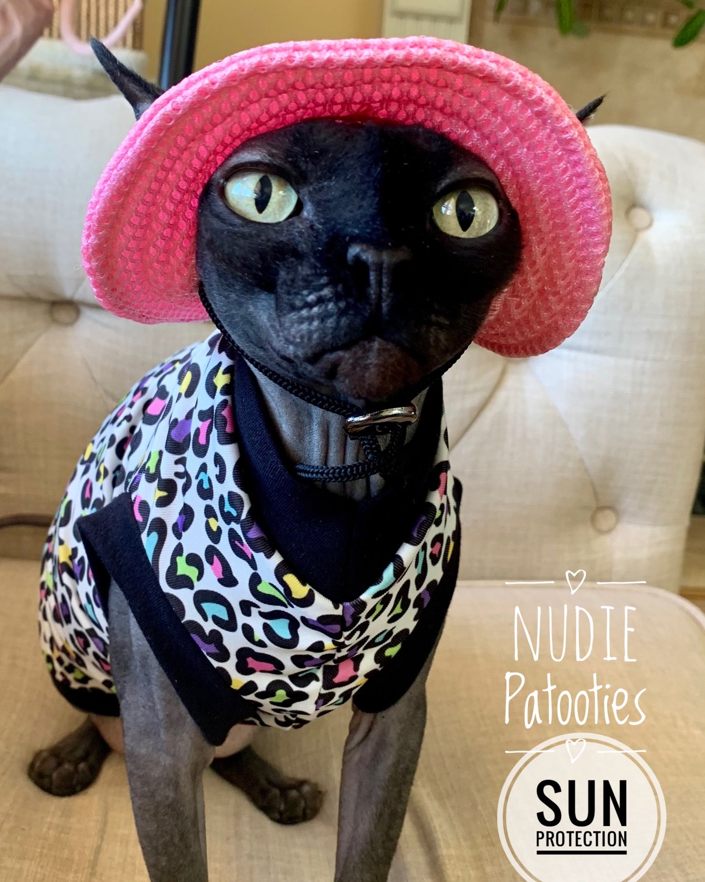 UV 50 + sun protection shirt for sphynx cat and kitten. Sphynx cat clothes.