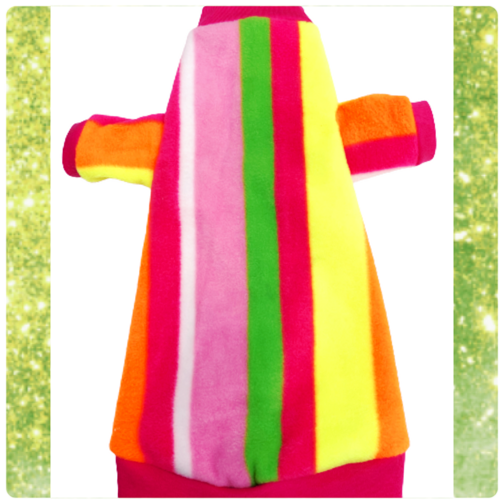 Long Sleeve Neon Stripes Fleece "Pool Party"