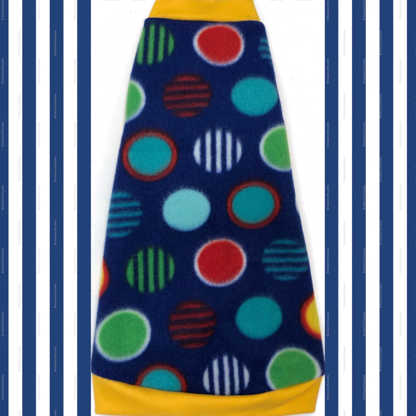 Navy Polka Dot Fleece "Celebrate Good Times"