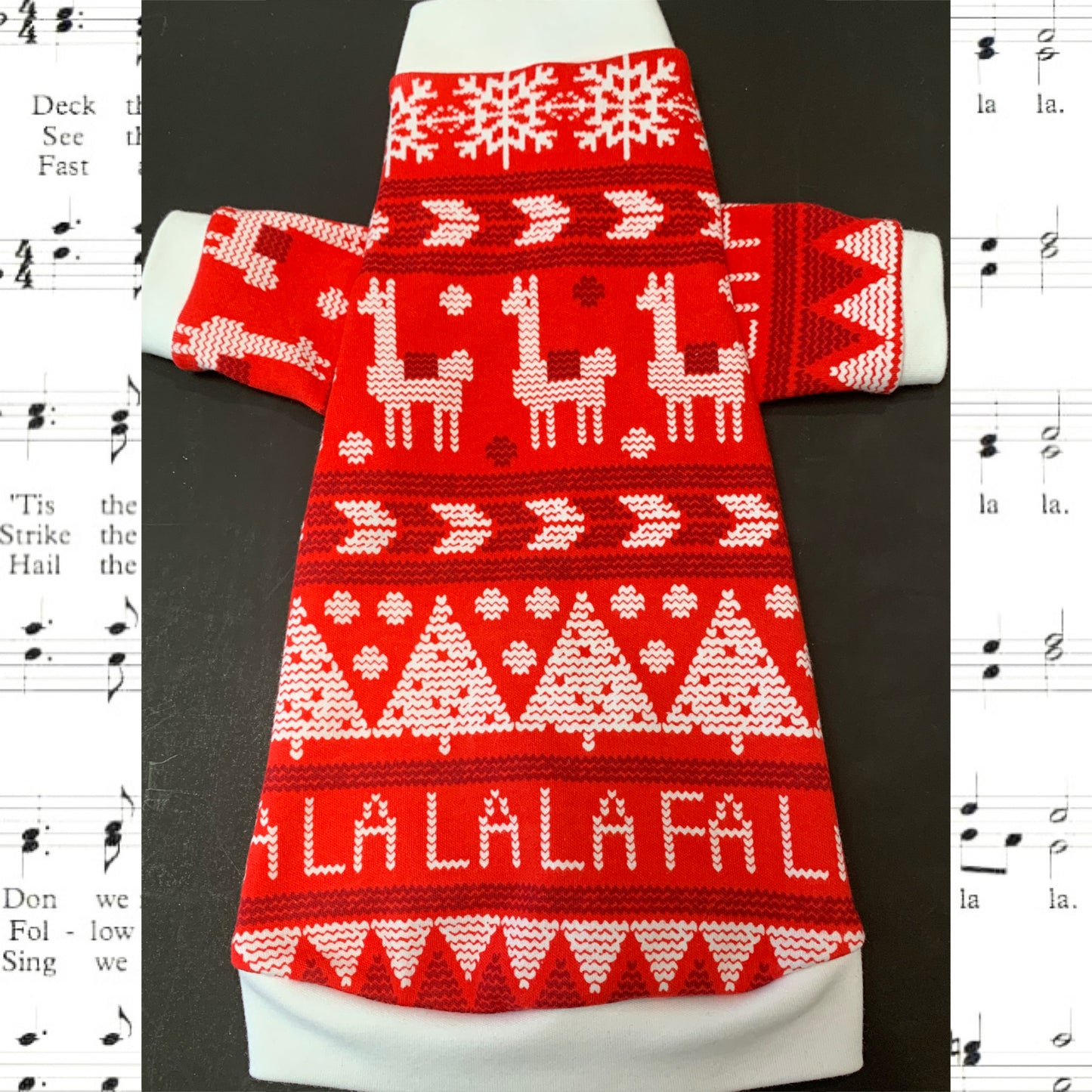 Long Sleeve Christmas Red and White Shirt "Fa La La Llama"