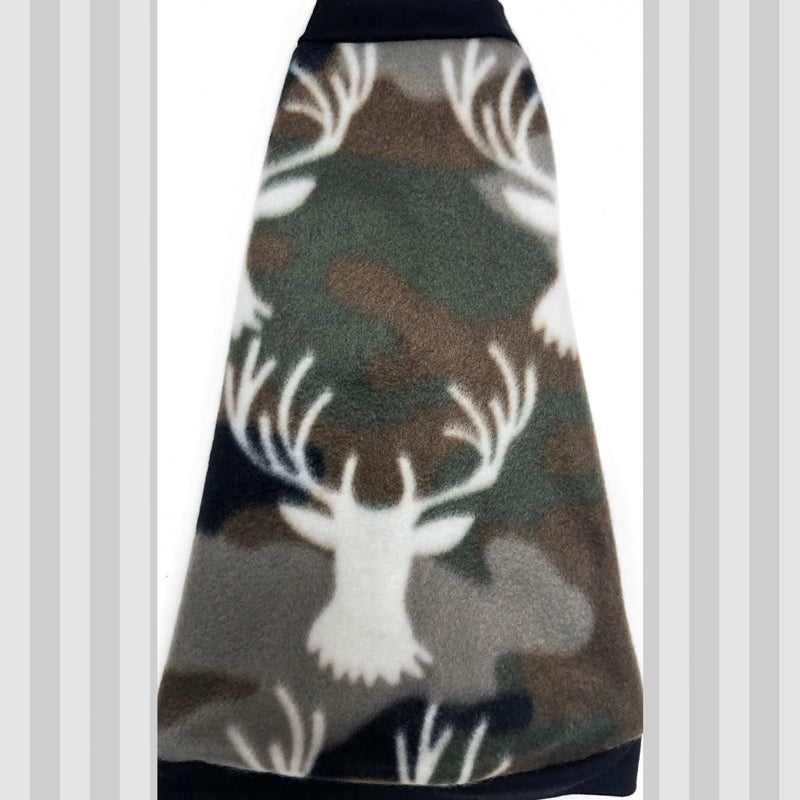 Camo and Deer Fleece "Buck Yeah" - Nudie Patooties Sphynx cat clothes for your sphynx cat, sphynx kitten, Donskoy, Bambino Cat, cornish rex, peterbald and devon rex cat.
